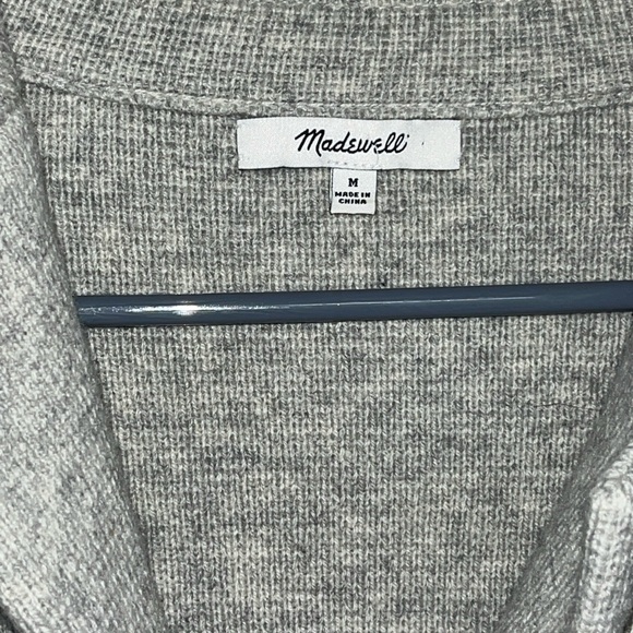 Madewell Women's Sz. M Grey Merino Wool Long Line Cardigan Sweater - Picture 2 of 10